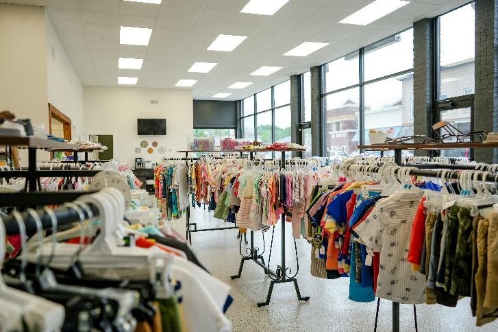 Image of clothing racks inside BABE of Whitley County